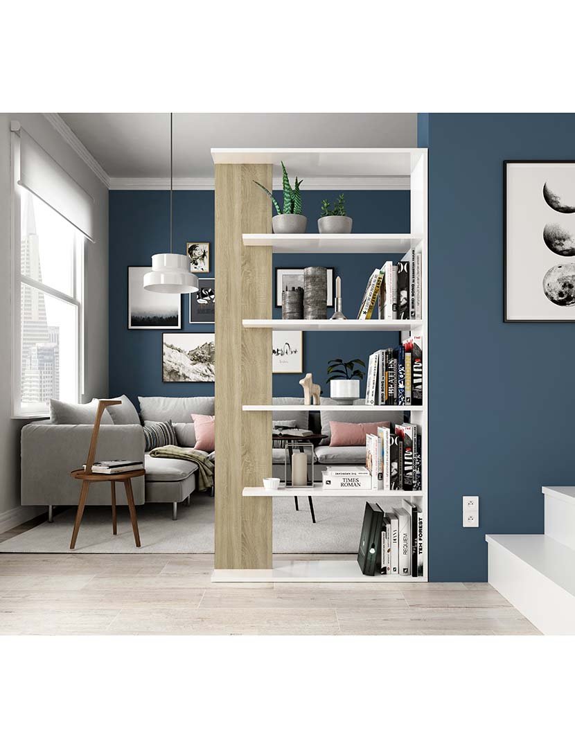 Estante Loras Branco/Carvalho