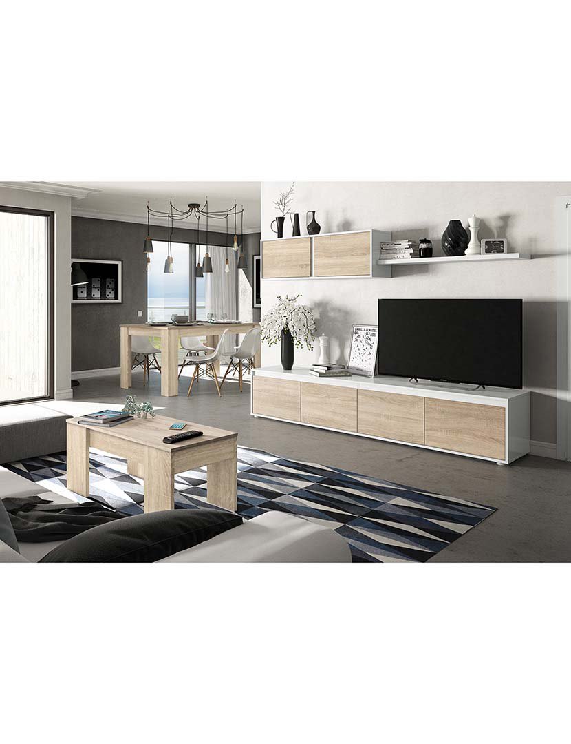 Conjunto TV Home Carvalho/Branco