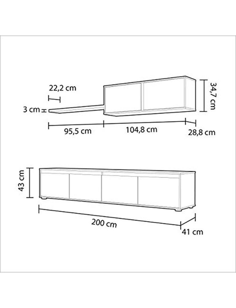 Conjunto TV Home Carvalho/Branco
