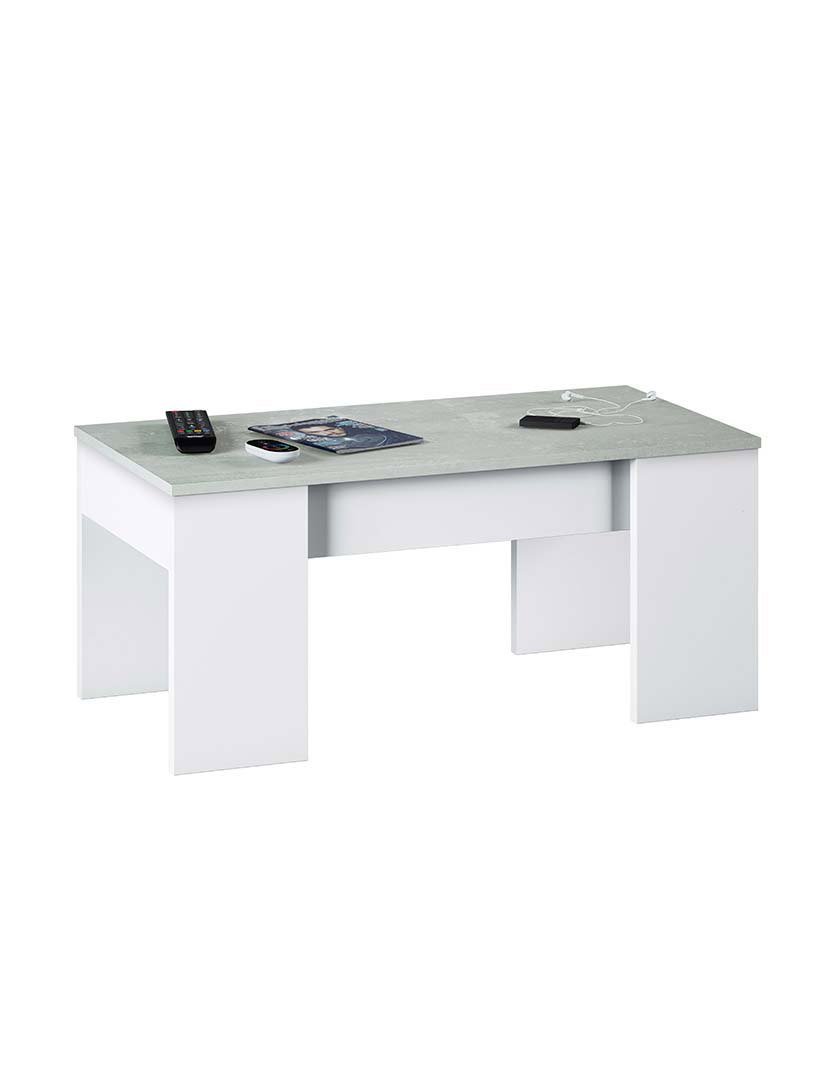 Mesa Centro Flow Cinza/Branco