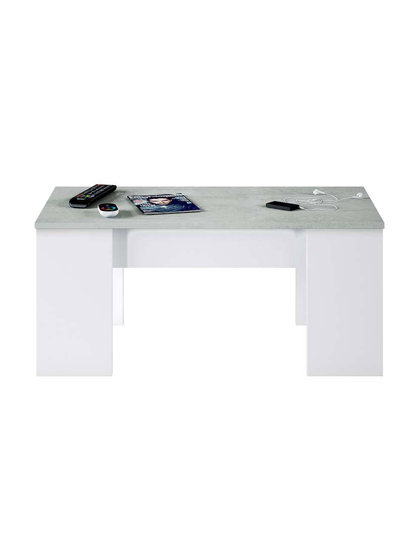 Mesa Centro Flow Cinza/Branco