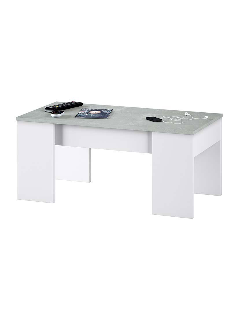Mesa Centro Flow Cinza/Branco