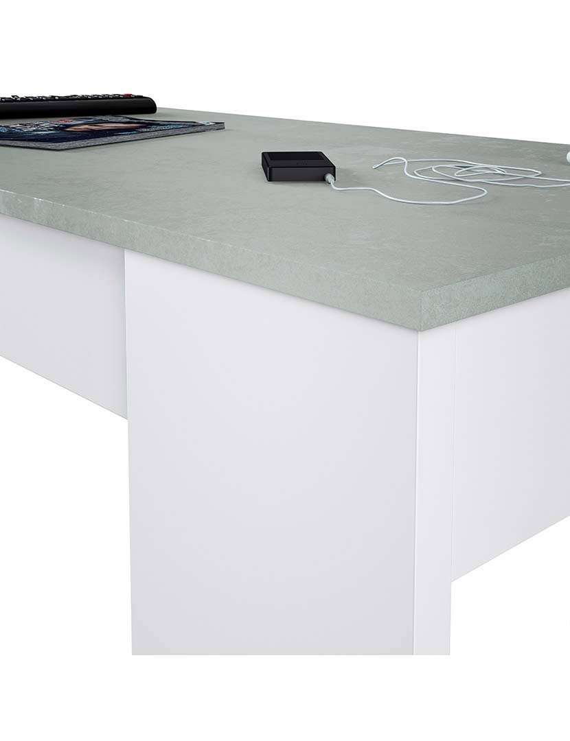 Mesa Centro Flow Cinza/Branco