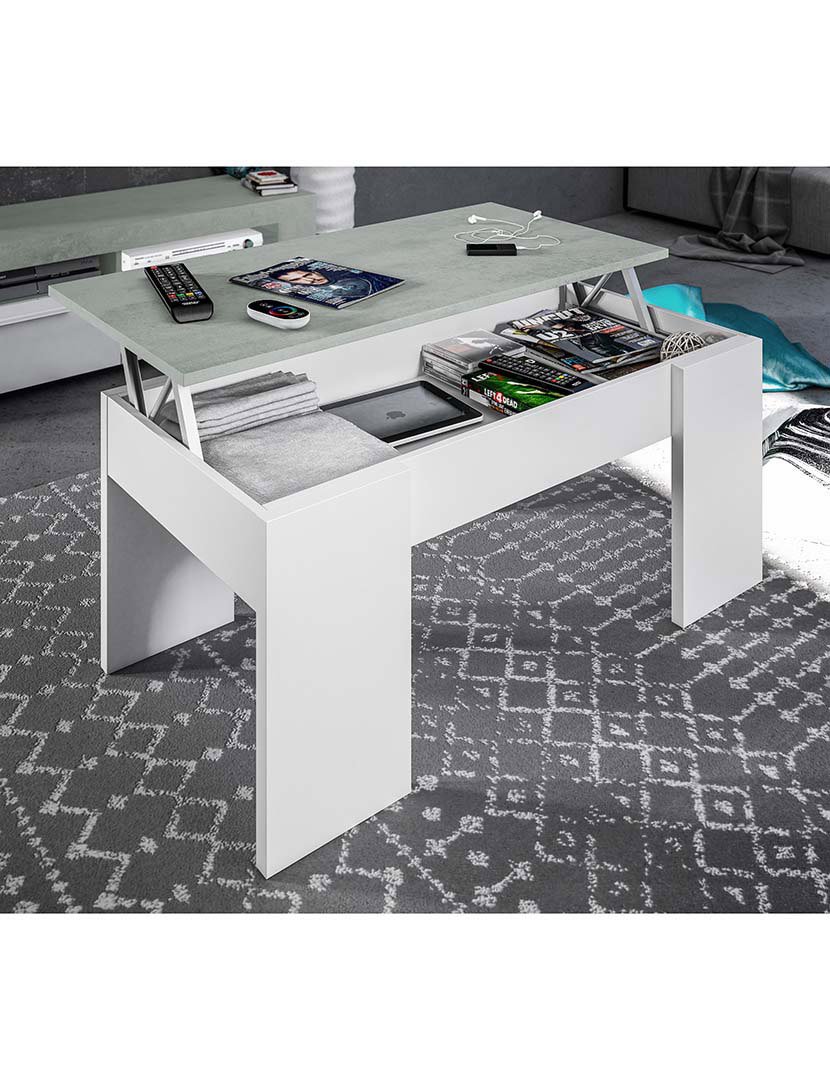 Mesa Centro Flow Cinza/Branco