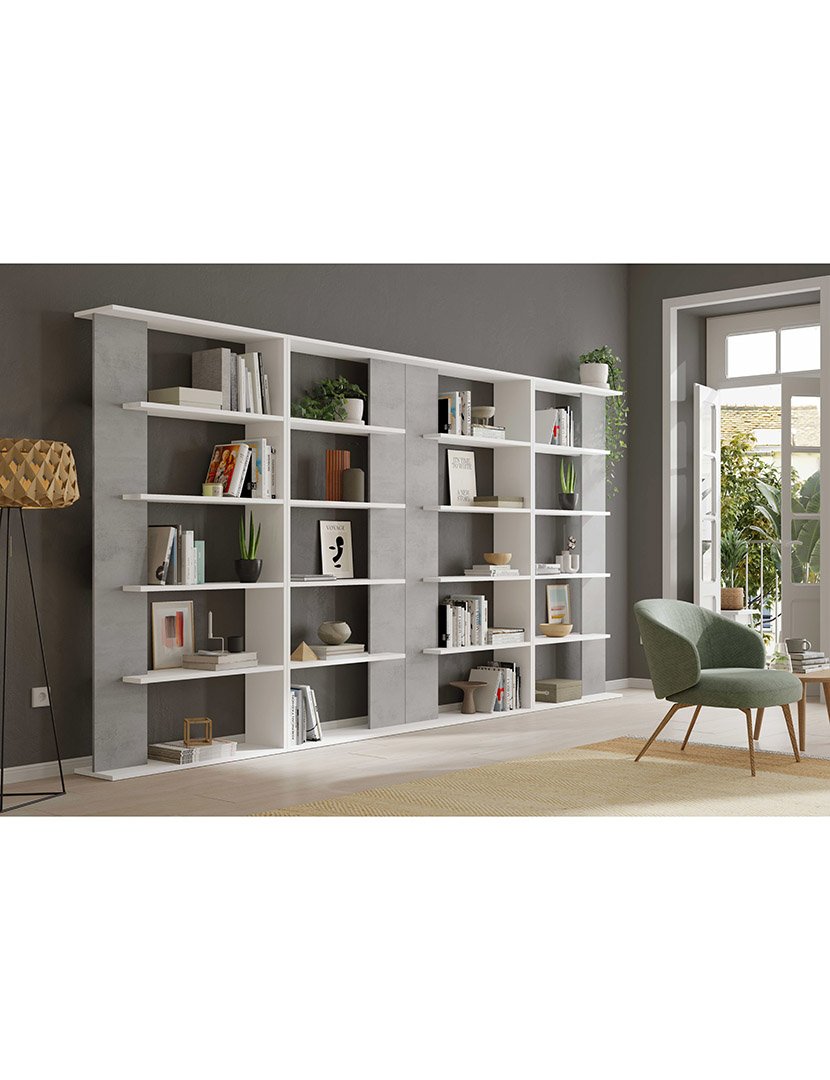 Estante Loras Branco/Cinza