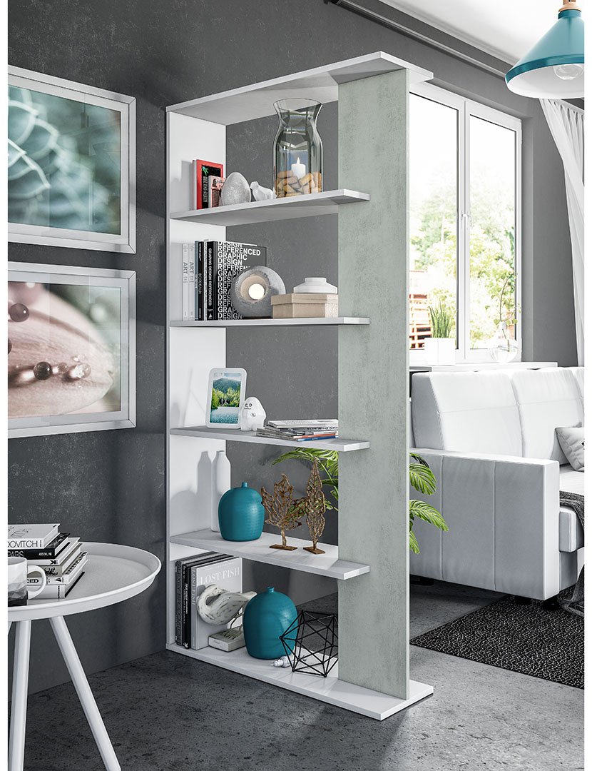 Estante Loras Branco/Cinza