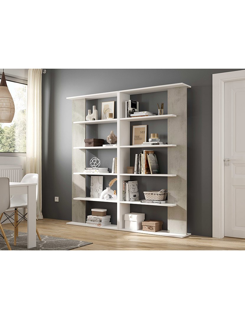 Estante Loras Branco/Cinza