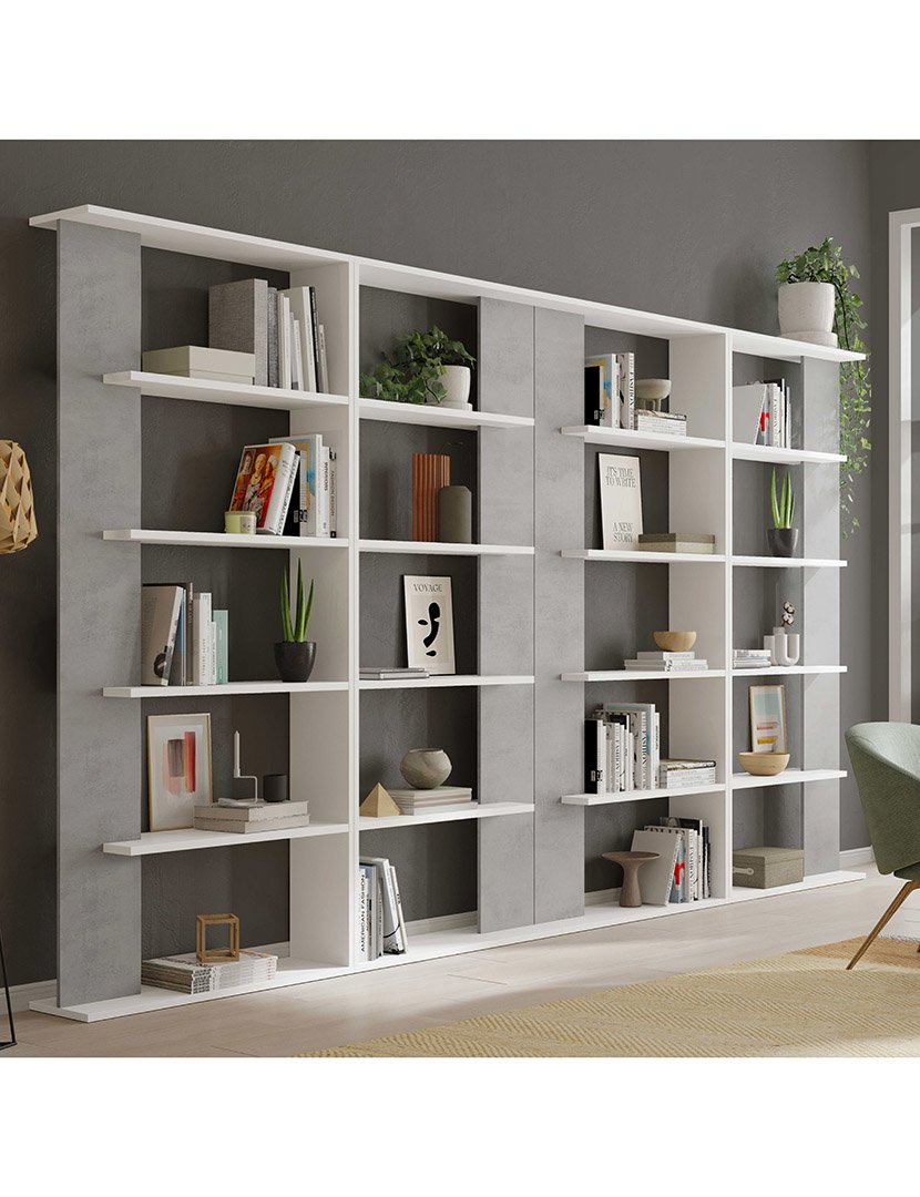 Estante Loras Branco/Cinza