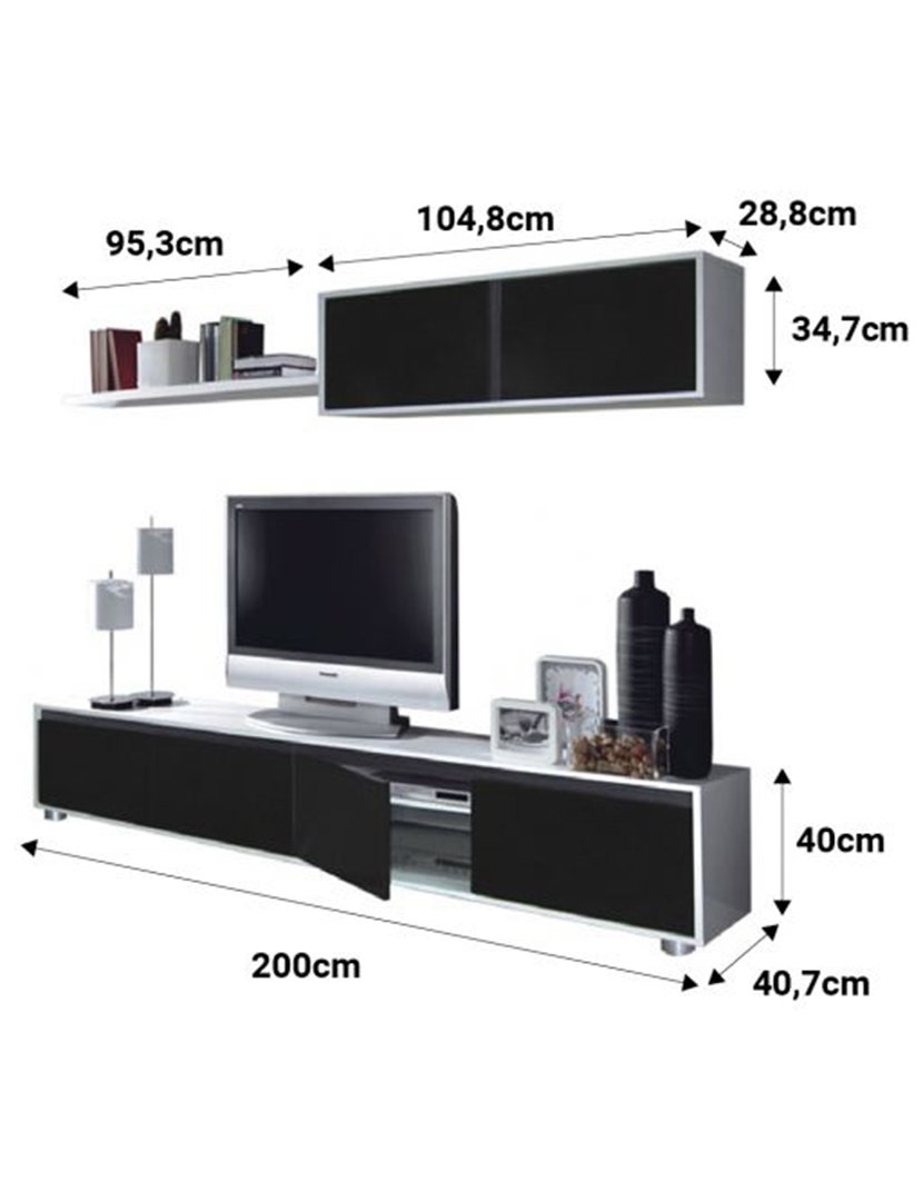 Conjunto TV Home Branco/Oxido