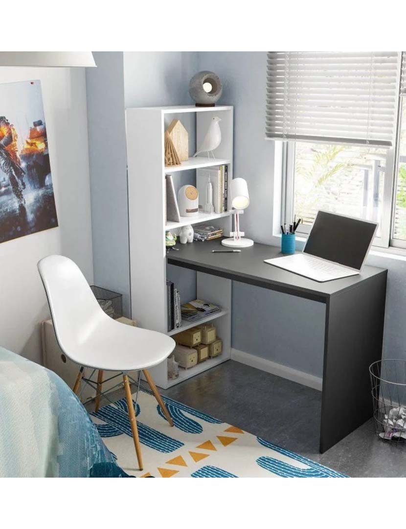 Secretária Gio Plus Branco/Cinza