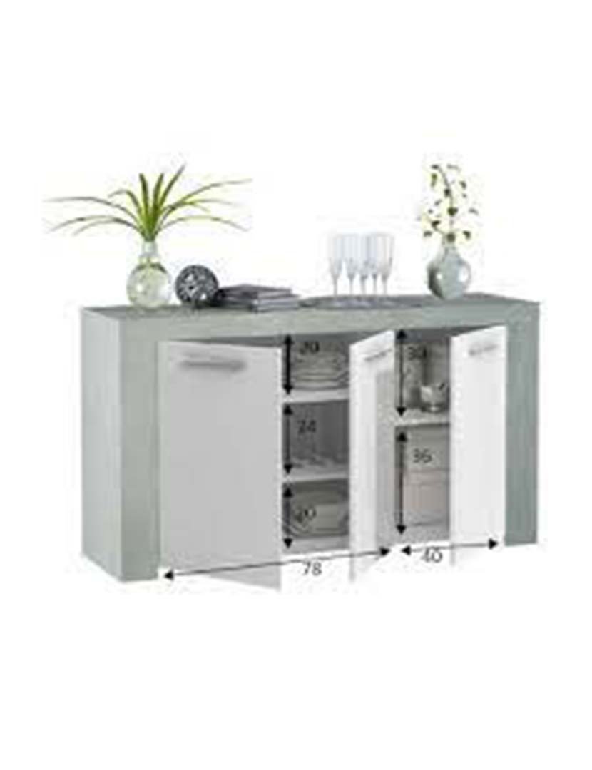 Aparador Urban Cinza/Branco