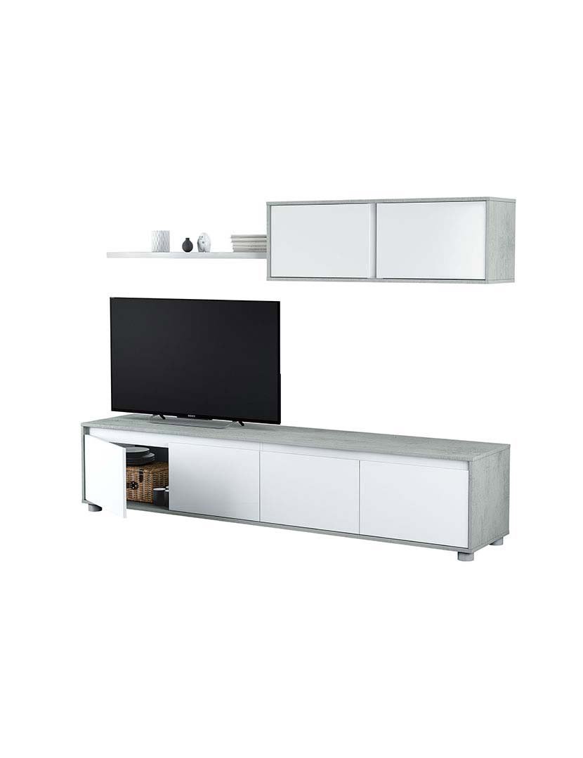 Conjunto Móvel TV Home Cinza/Branco