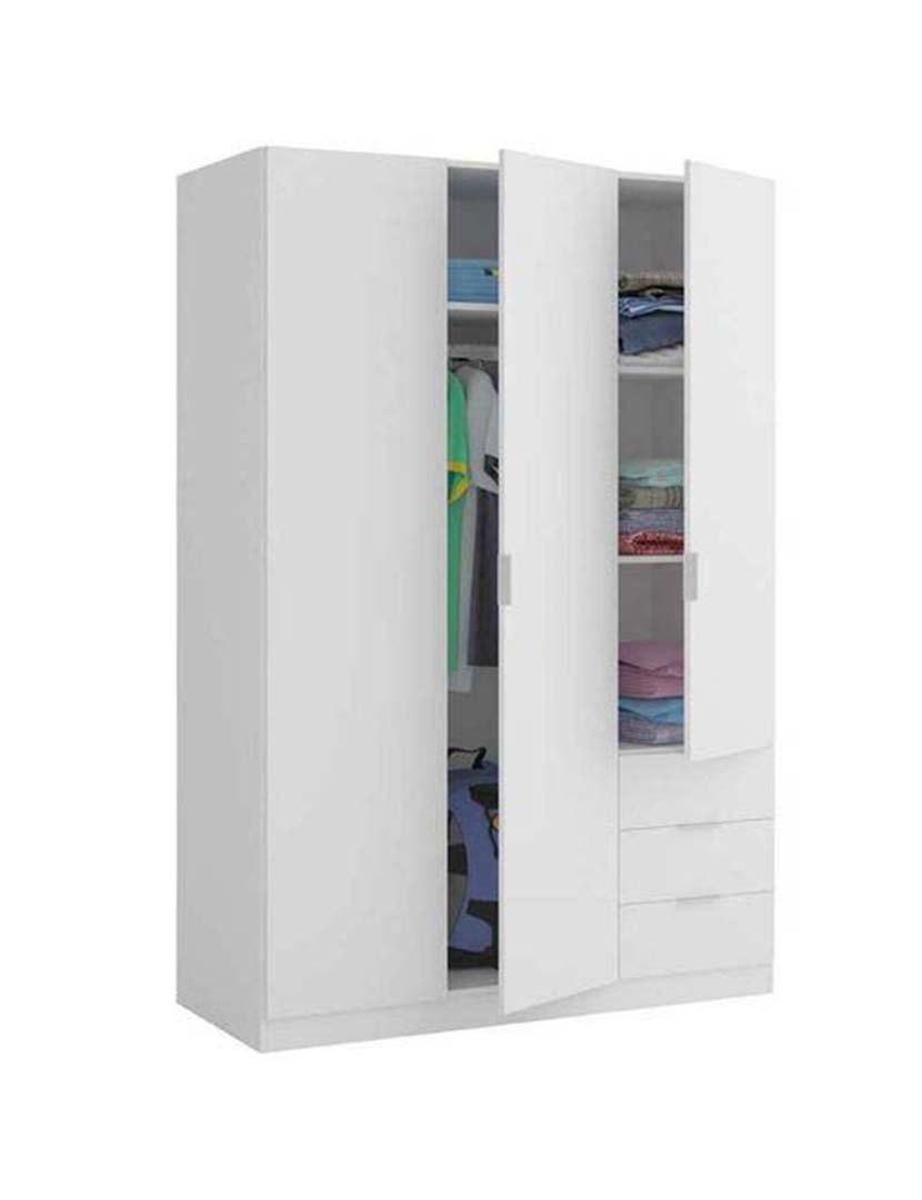 Roupeiro LC 3 Portas+3 Gavetas Branco