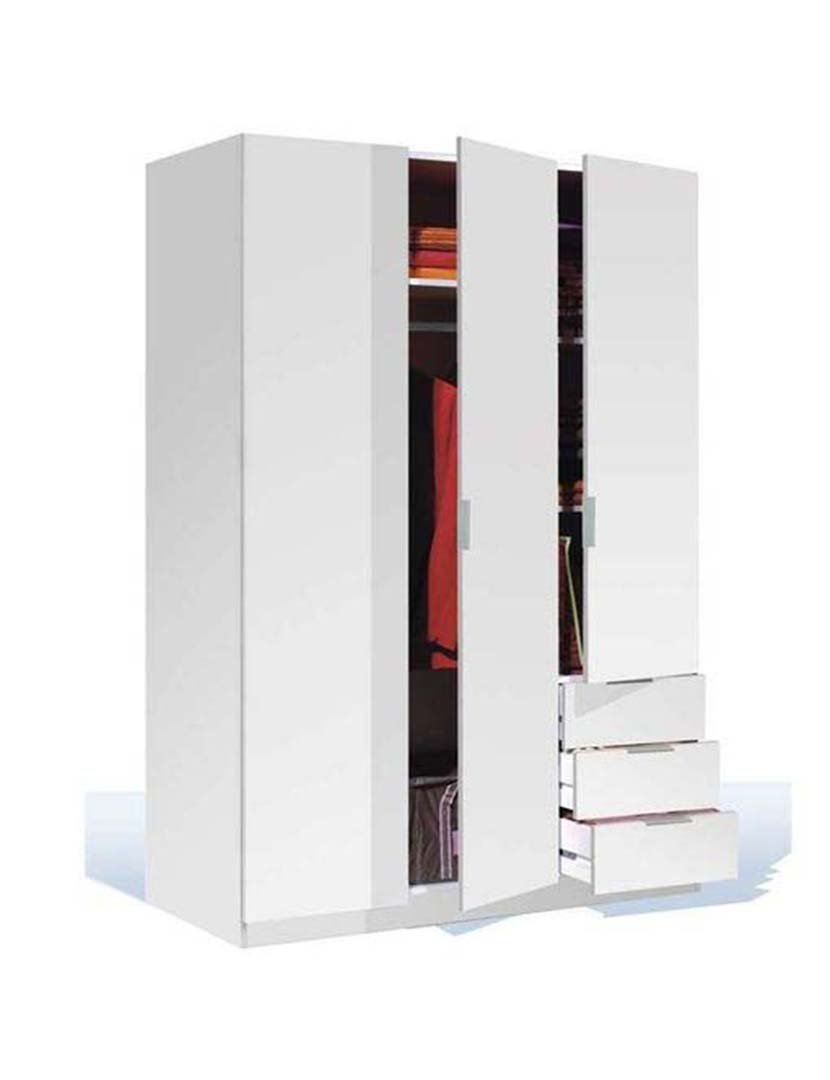 Roupeiro LC 3 Portas+3 Gavetas Branco