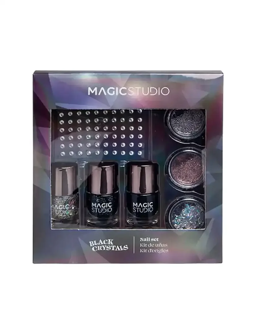 Kit Completo Unhas Black Crystals
