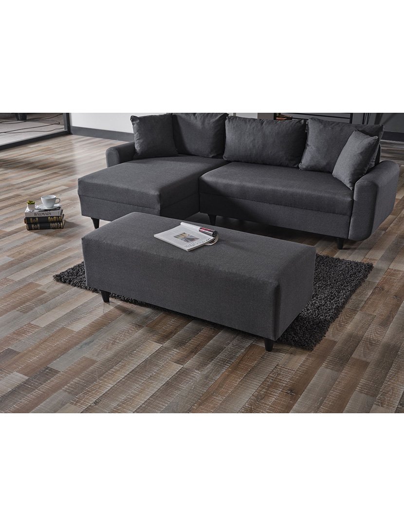 Sofá Cama Chaise Longue Esquerdo Flavia Cinzento Escuro