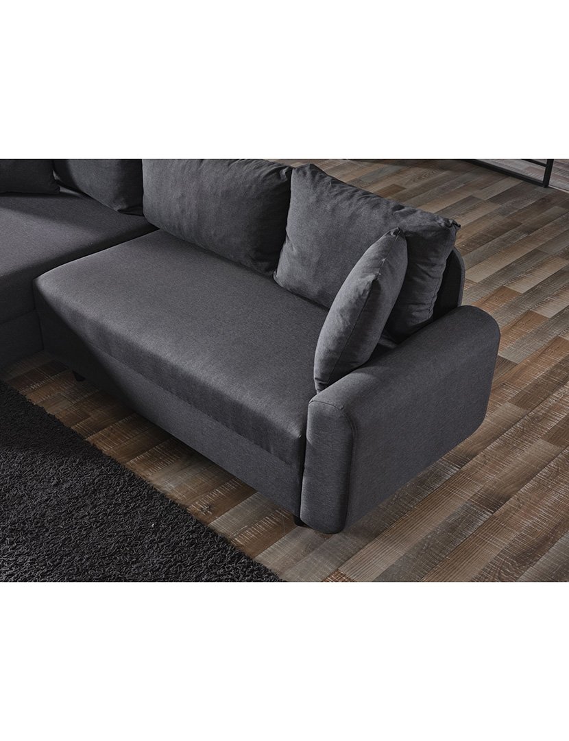 Sofá Cama Chaise Longue Esquerdo Flavia Cinzento Escuro