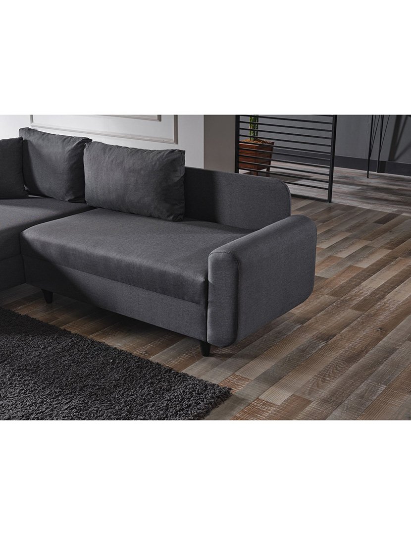 Sofá Cama Chaise Longue Esquerdo Flavia Cinzento Escuro