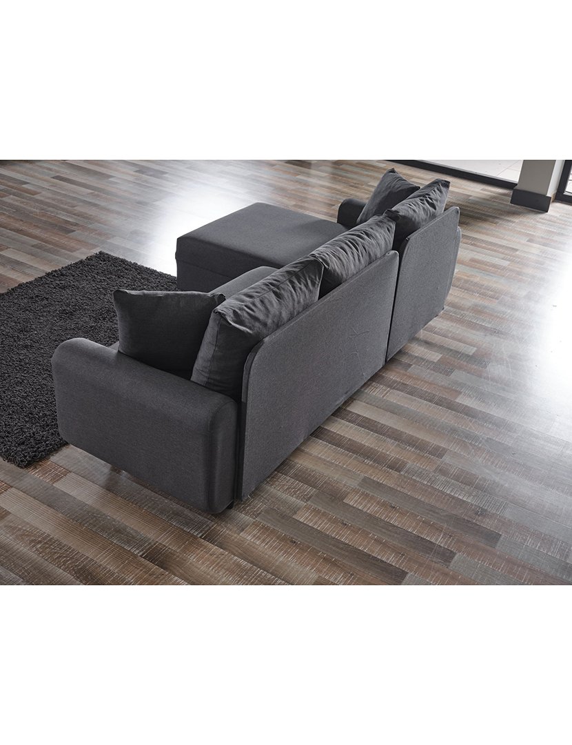Sofá Cama Chaise Longue Esquerdo Flavia Cinzento Escuro