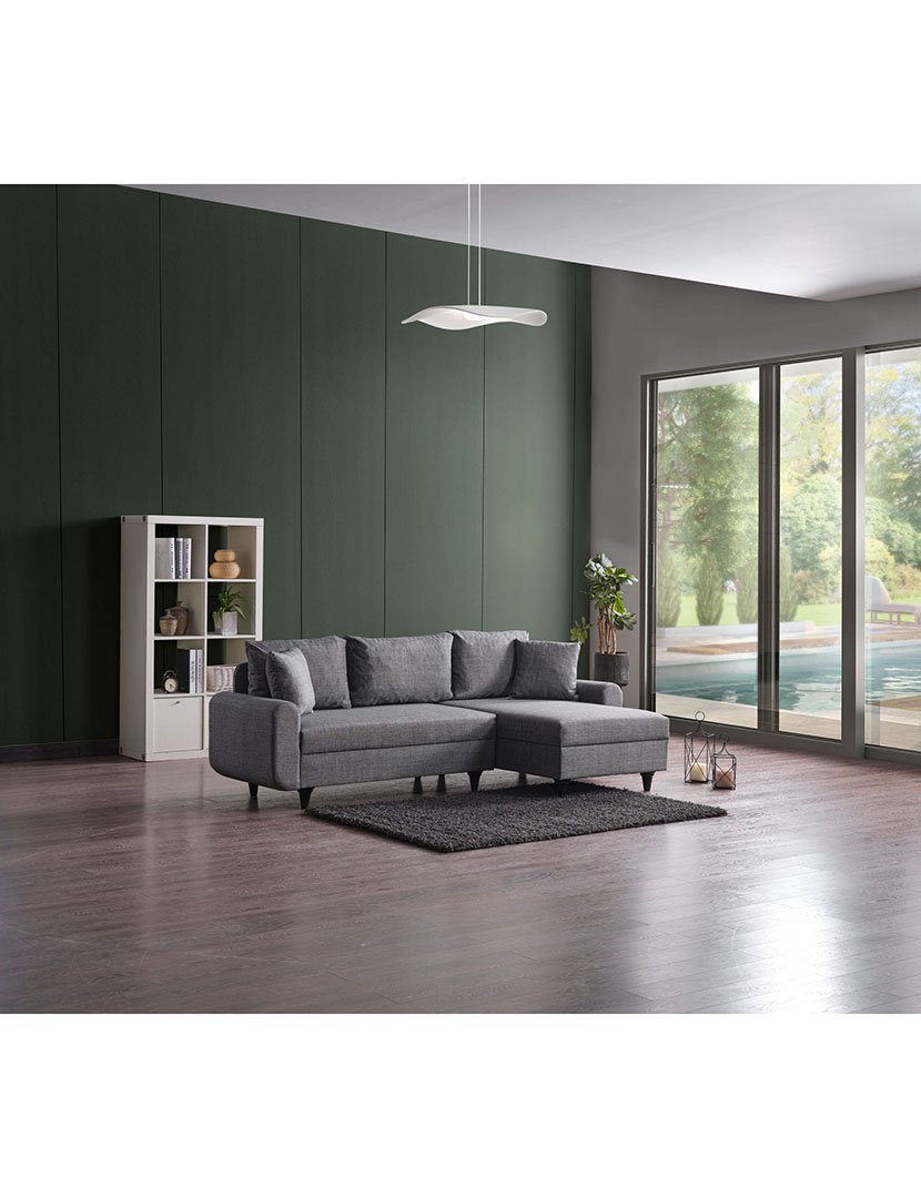 Sofá Cama Chaise Longue Direito Flavia Cinzento