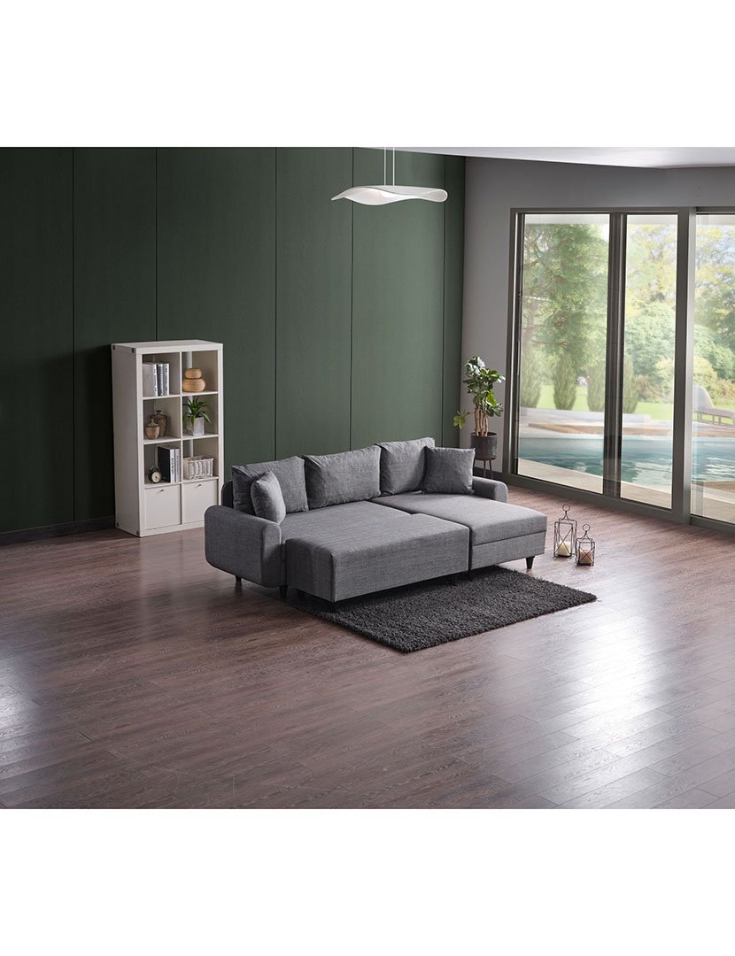 Sofá Cama Chaise Longue Direito Flavia Cinzento