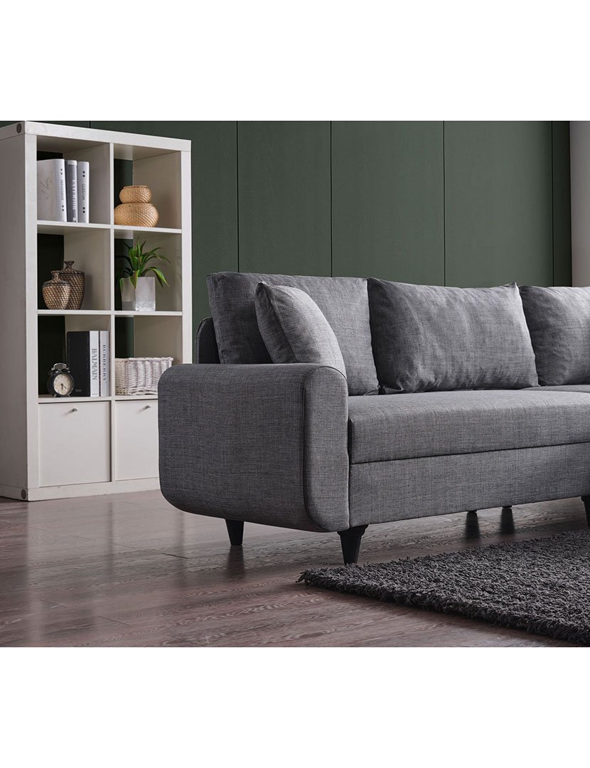 Sofá Cama Chaise Longue Direito Flavia Cinzento
