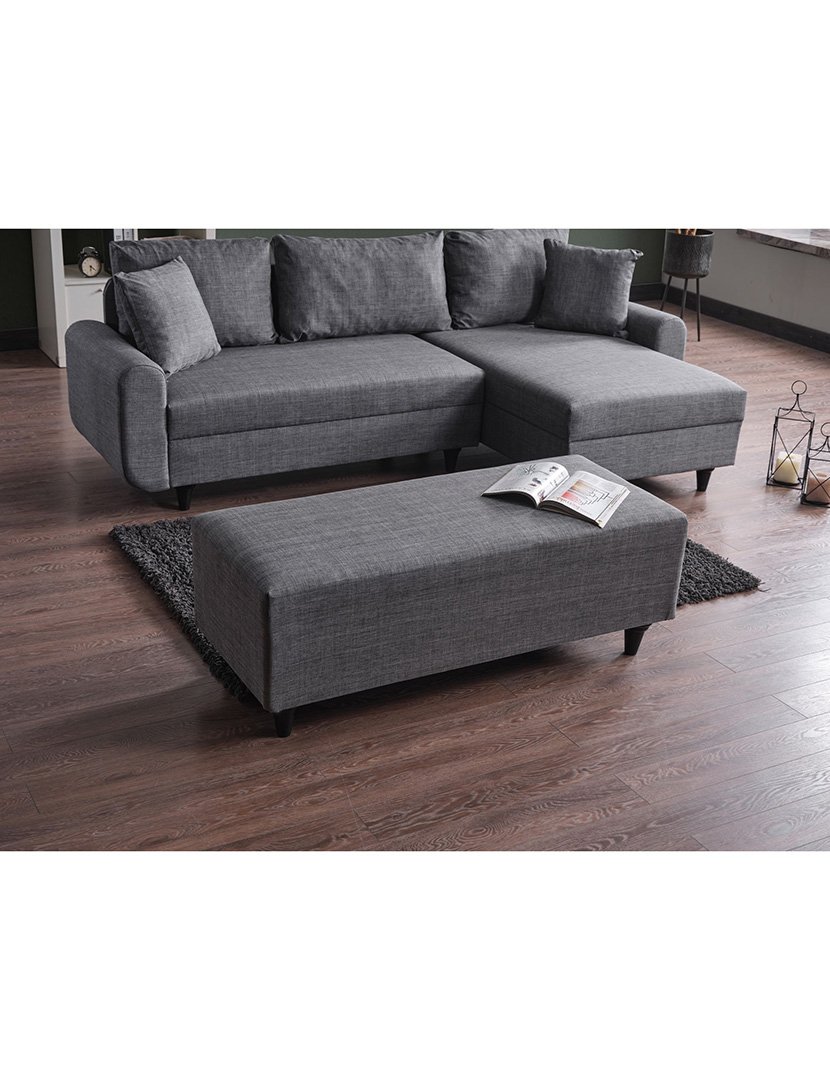 Sofá Cama Chaise Longue Direito Flavia Cinzento