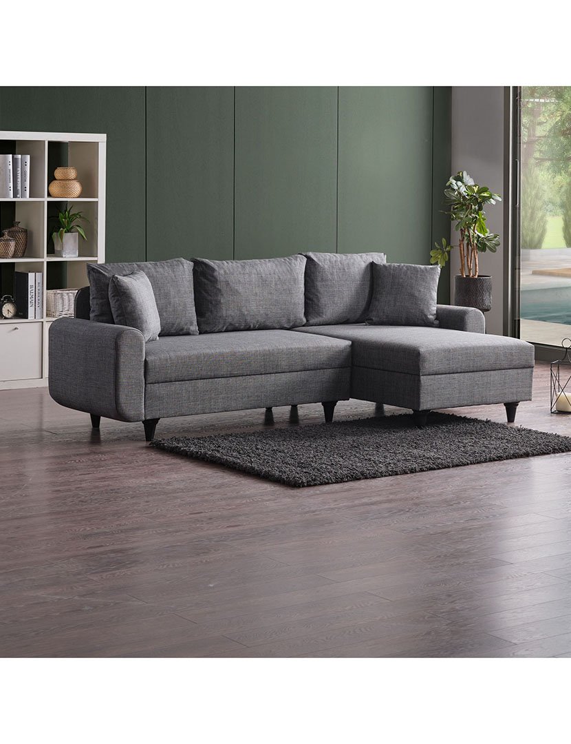 Sofá Cama Chaise Longue Direito Flavia Cinzento