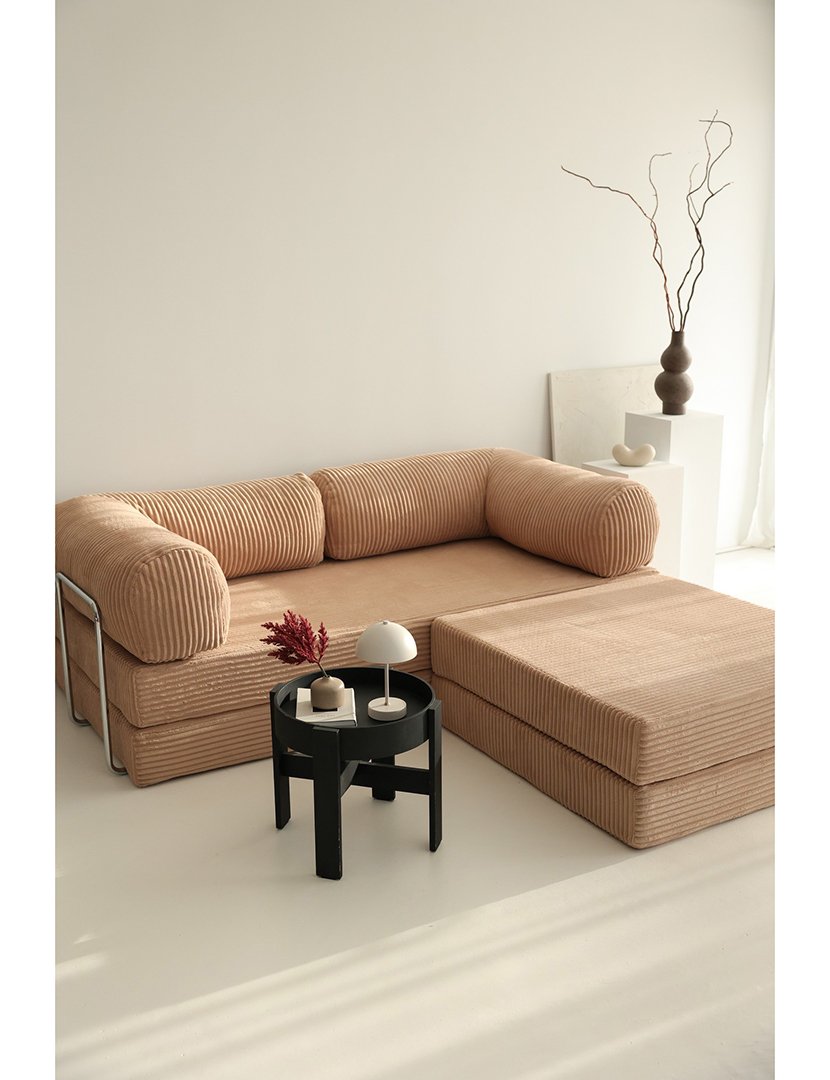 Sofá Cama Chaise Longue Direito Nook Castanho
