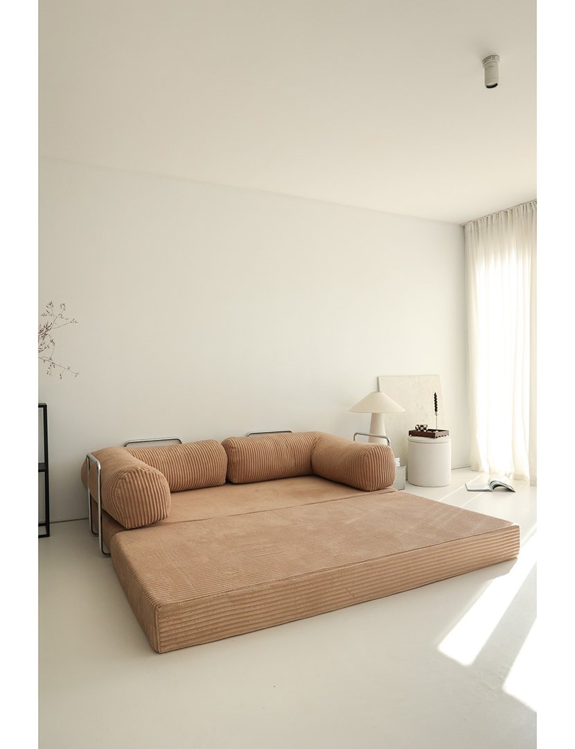 Sofá Cama Chaise Longue Direito Nook Castanho