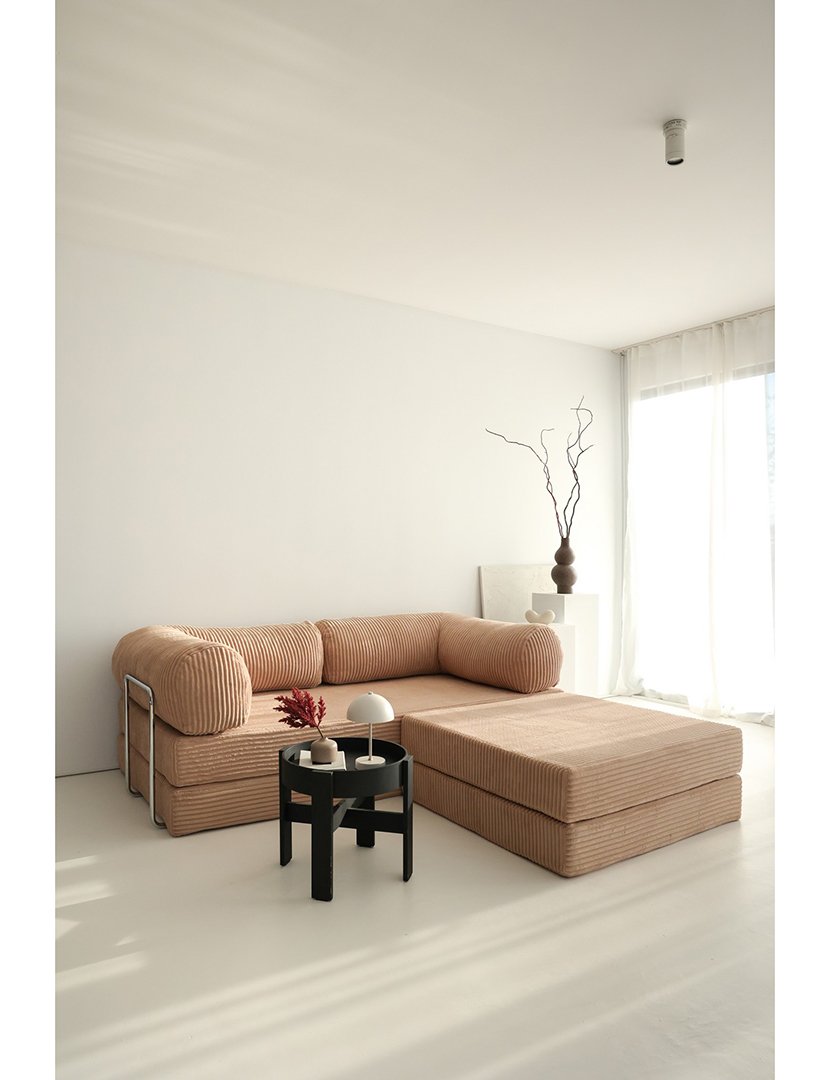 Sofá Cama Chaise Longue Direito Nook Castanho