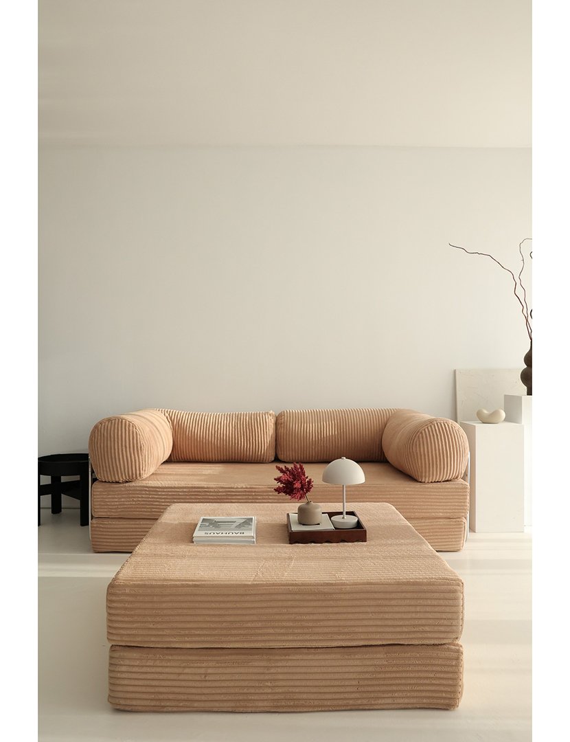 Sofá Cama Chaise Longue Direito Nook Castanho