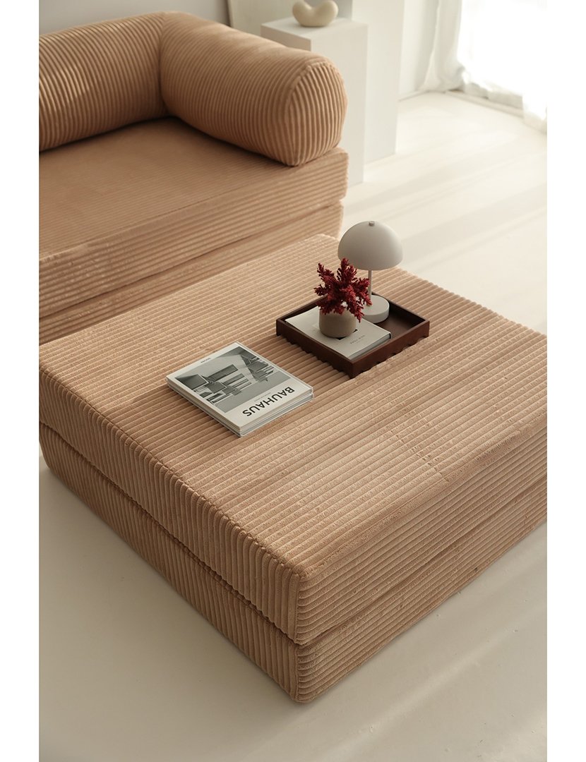 Sofá Cama Chaise Longue Direito Nook Castanho