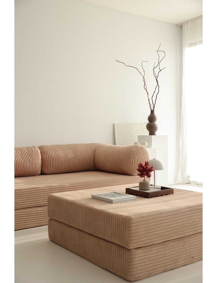 Sofá Cama Chaise Longue Direito Nook Castanho