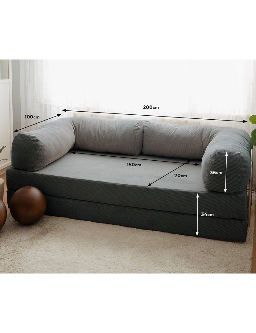 Sofá Cama 3L Nook Antracite