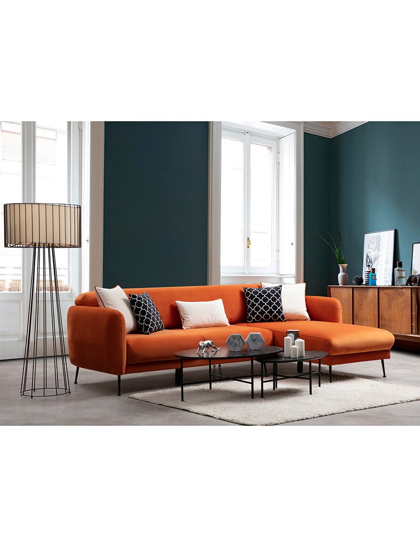 Sofá Cama Chaise Longue Esquerdo Sevilla Laranja
