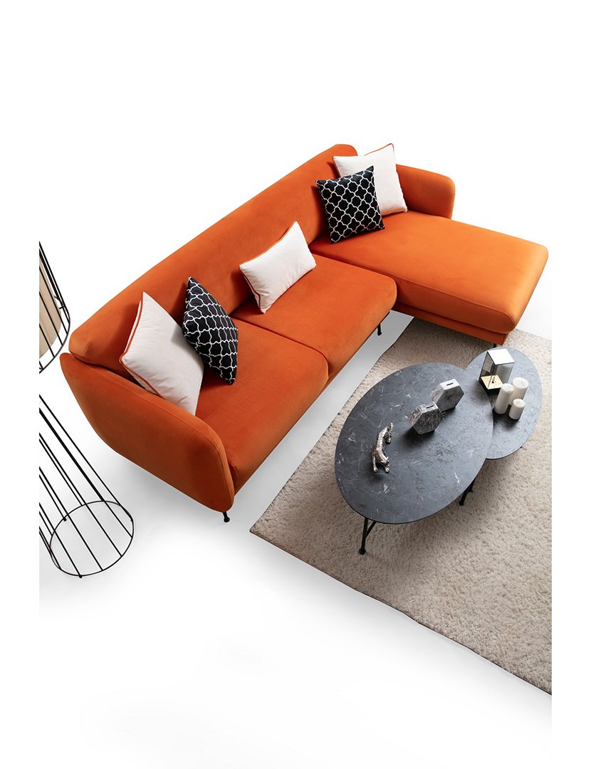 Sofá Cama Chaise Longue Esquerdo Sevilla Laranja