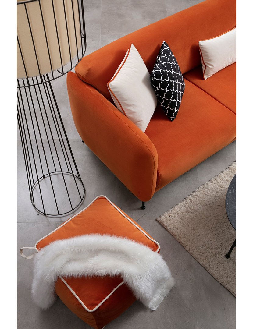 Sofá Cama Chaise Longue Esquerdo Sevilla Laranja