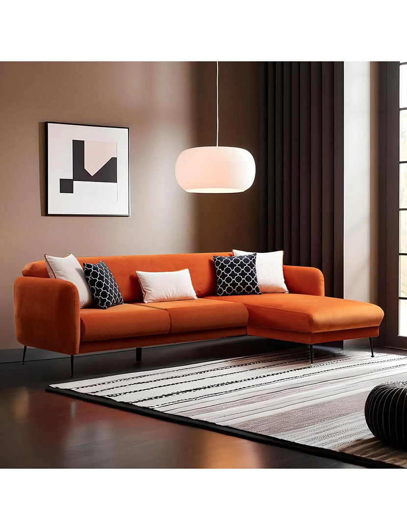 Sofá Cama Chaise Longue Esquerdo Sevilla Laranja