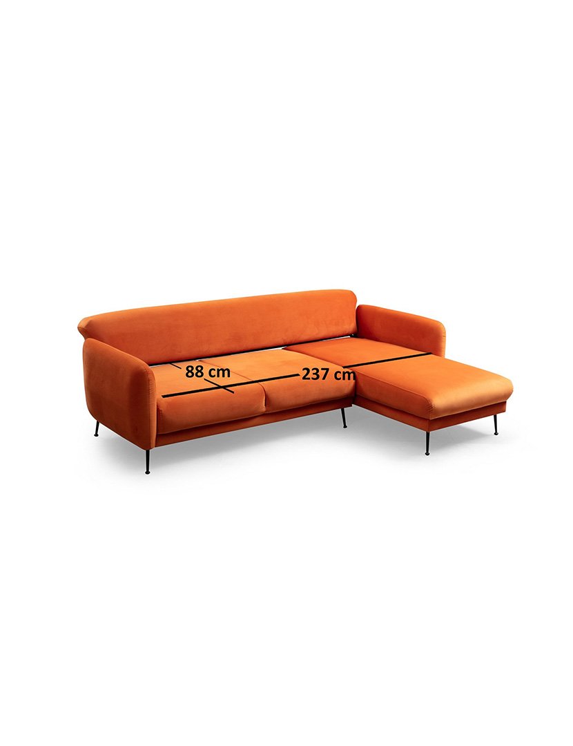 Sofá Cama Chaise Longue Esquerdo Sevilla Laranja