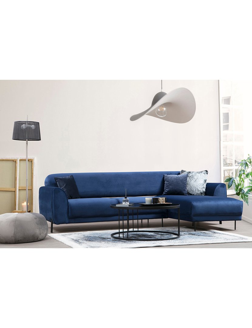 Sofá Cama Chaise Longue Direito Image Azul Marinho