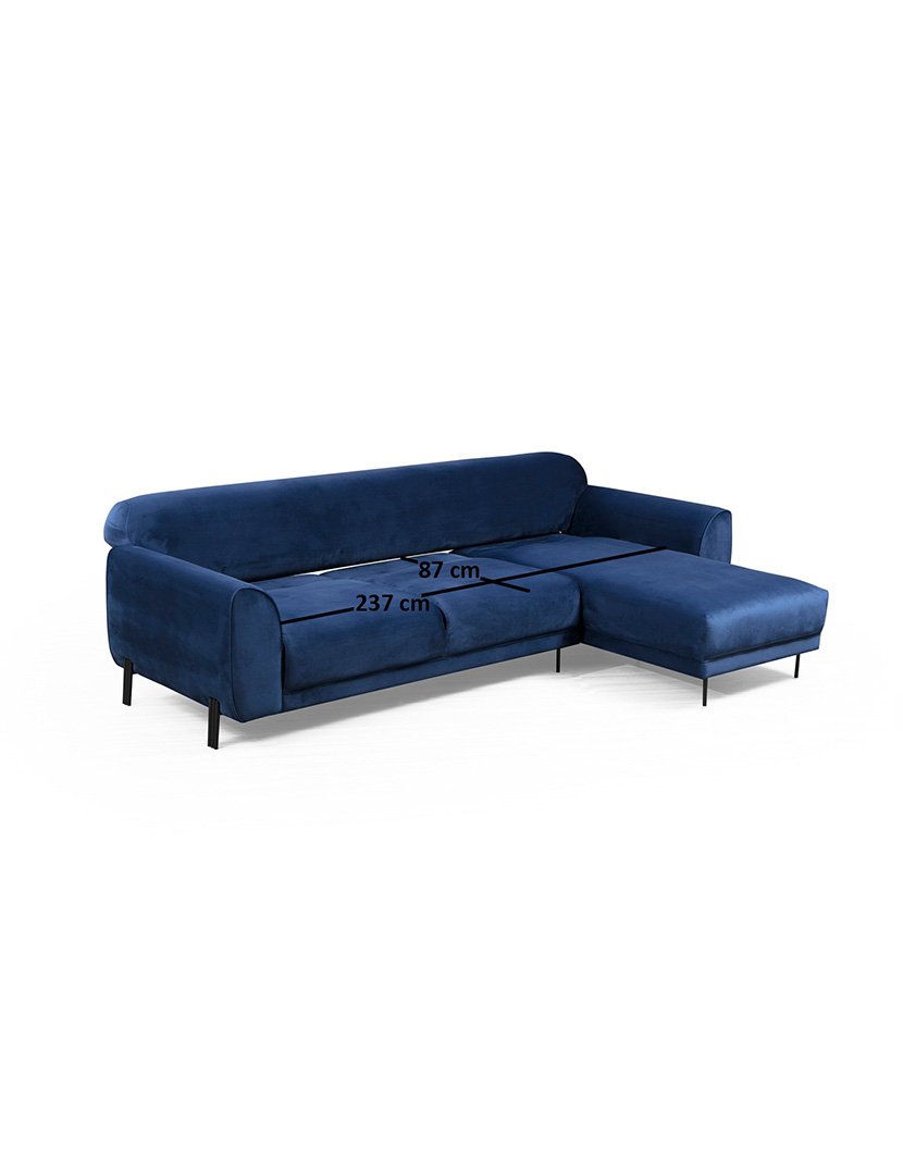 Sofá Cama Chaise Longue Direito Image Azul Marinho