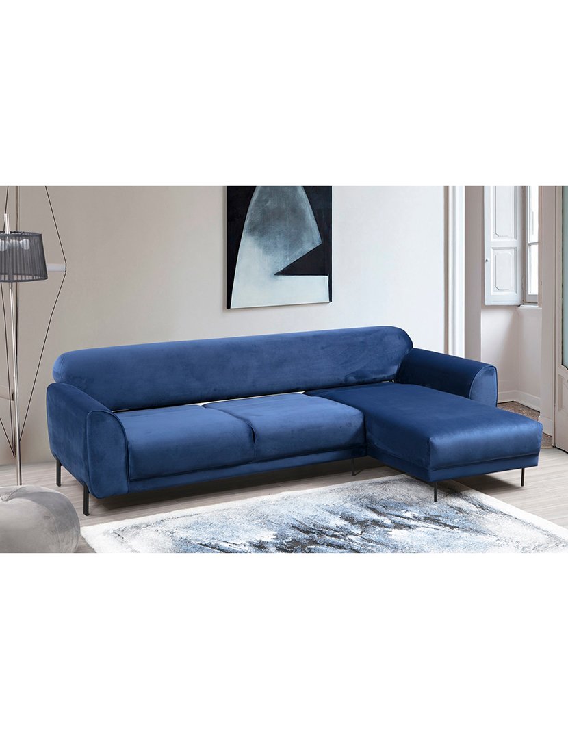 Sofá Cama Chaise Longue Direito Image Azul Marinho