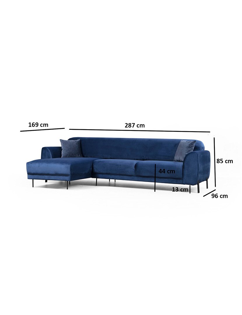 Sofá Cama Chaise Longue Esquerdo Image Azul Marinho