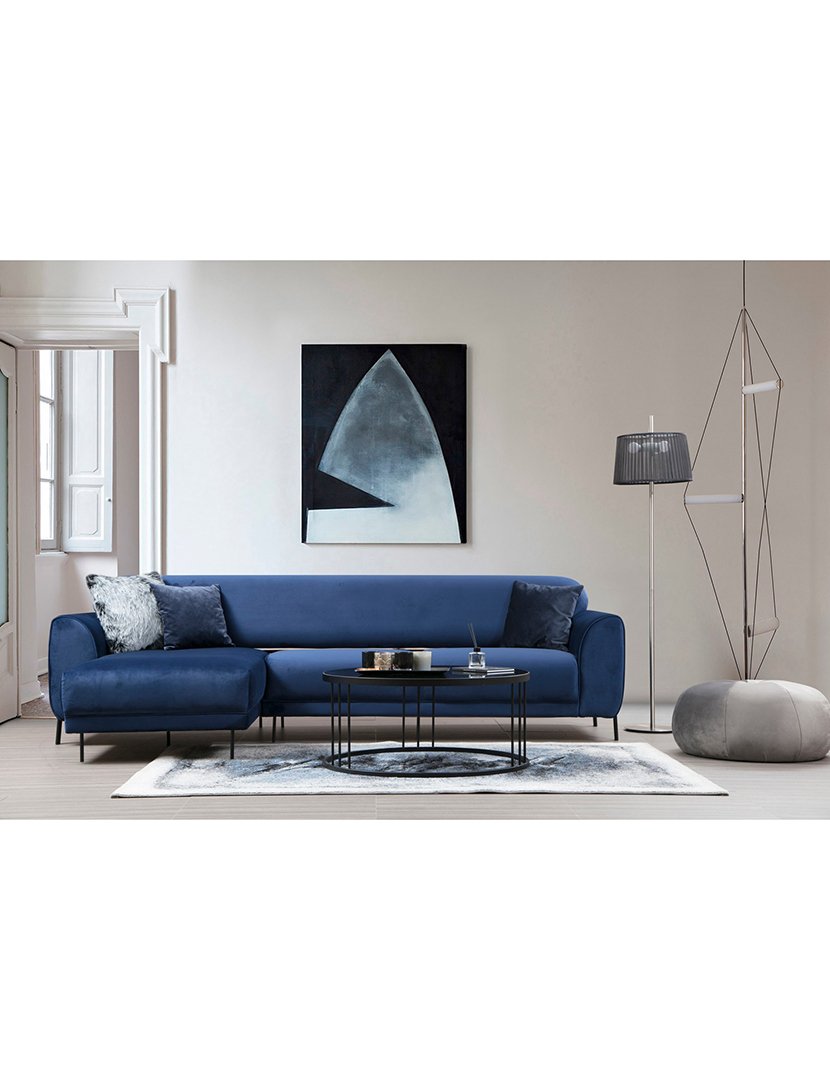 Sofá Cama Chaise Longue Esquerdo Image Azul Marinho