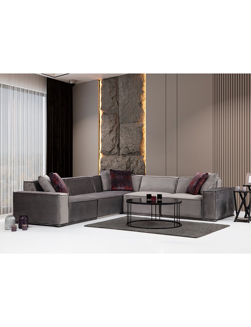 Sofá Canto Lego 3 Cinzento