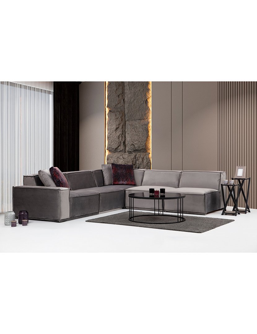 Sofá Canto Lego 4 Cinzento