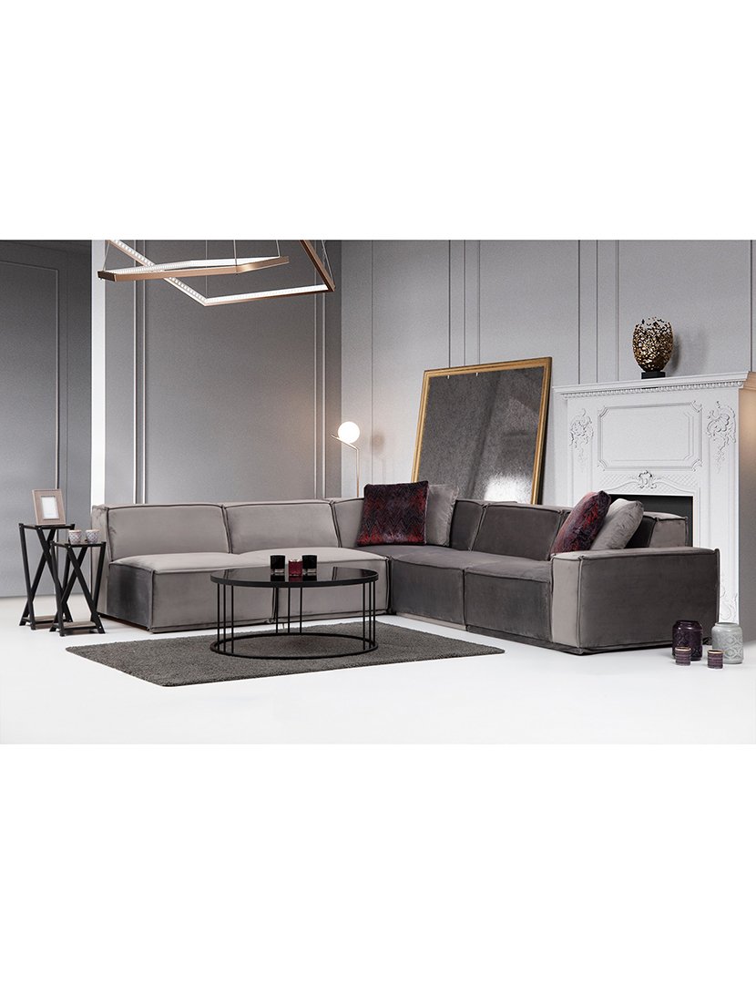 Sofá Canto Lego 5 Cinzento