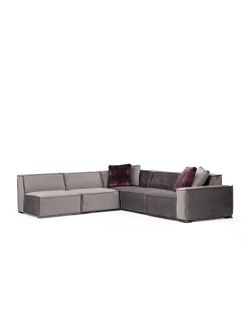 Sofá Canto Lego 5 Cinzento