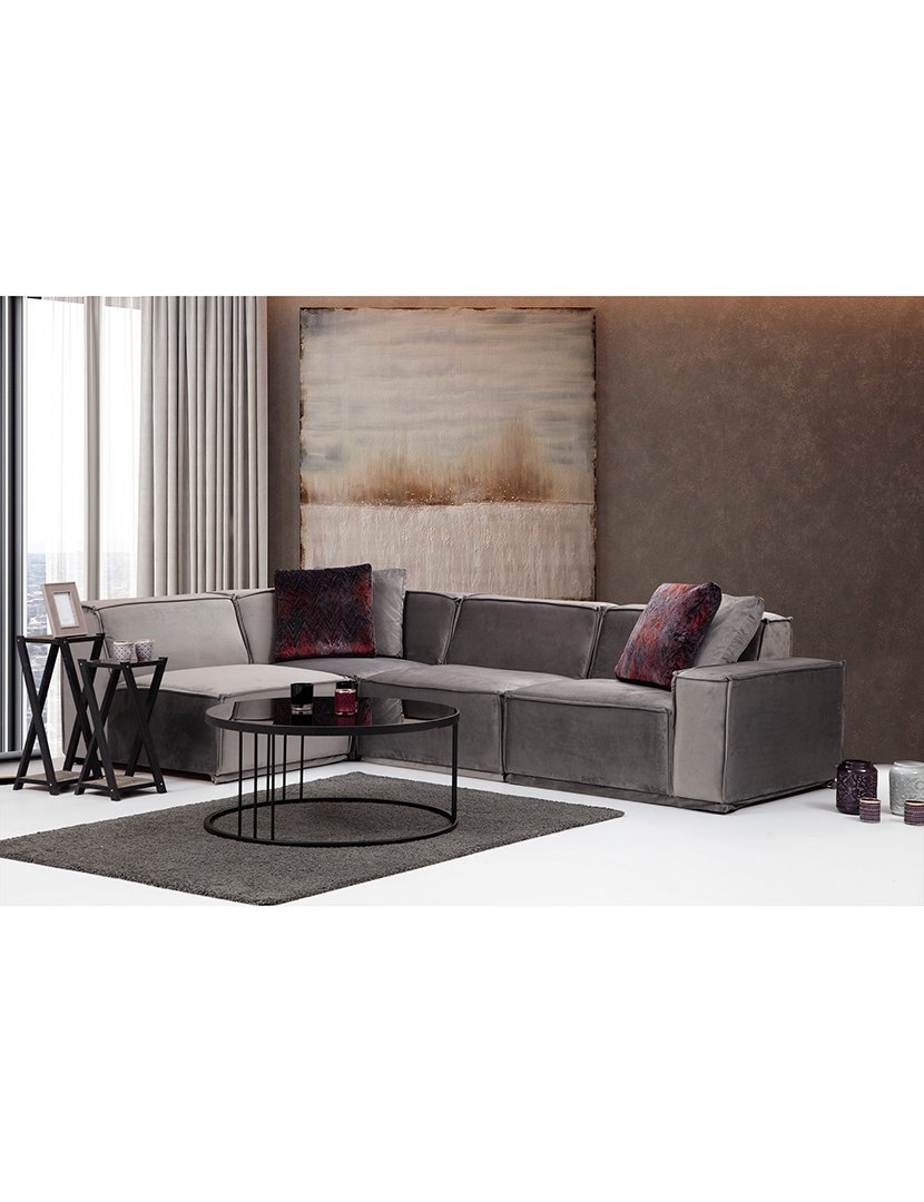 Sofá Canto Lego 7 Cinzento